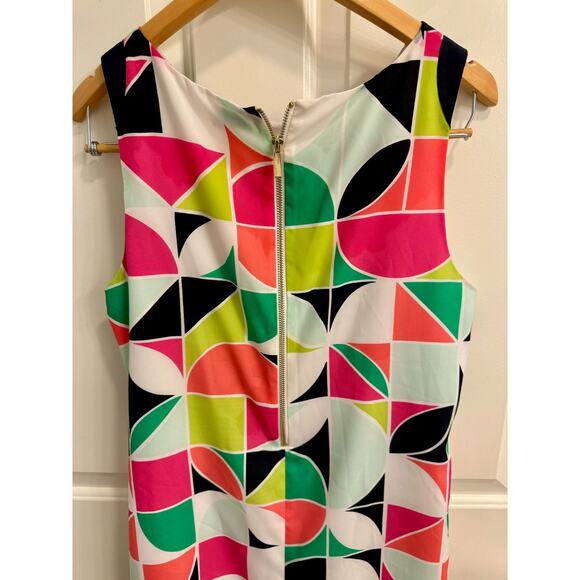 Crown & Ivy size  14 women’s sleeveless abstract colorful dress zip back - Picture 3 of 6